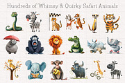 Quirky Safari Animal graphics, an Animal Illustration by PaintPixelCo (Thumbnail 4 of 18)