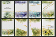 Gold & Flower Watercolor Backgrounds, a Pattern Graphic by Suna Kosem (Thumbnail 13 of 19)