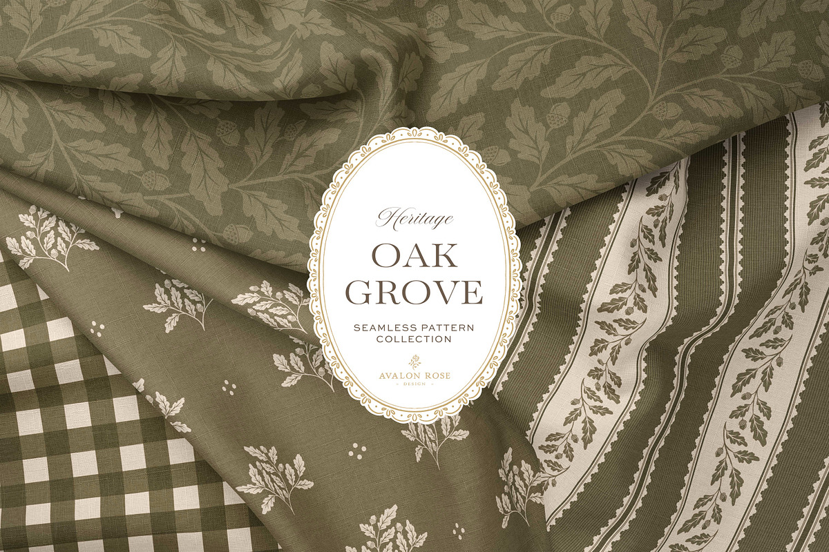 Oak & Acorn Autumn Patterns - Olive, a Pattern Graphic by Eclectic Anthology (Photo 1 of 13)