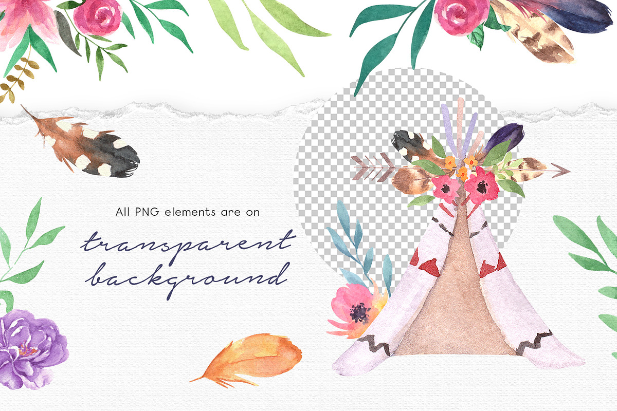 Bohemian Flowers & Feathers, a Work Illustration by SOVA (Photo 8 of 8)