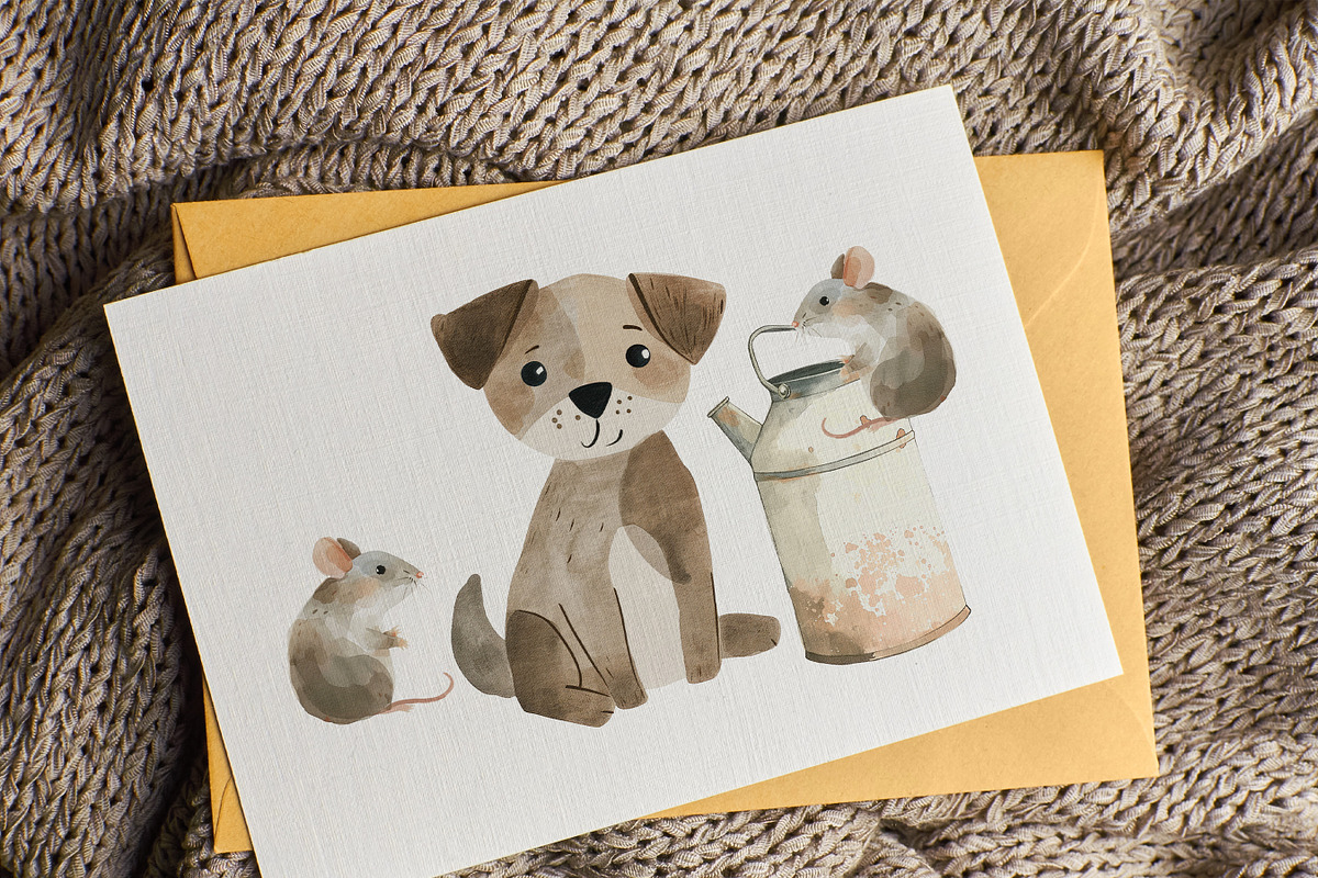 Farm Animals Watercolor Clipart Set, an Animal Illustration by Pati Paints (Photo 4 of 5)