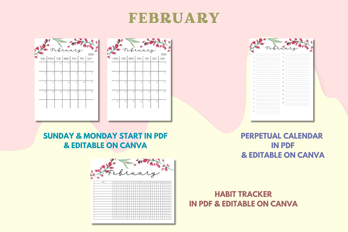 2026 Calendar Template - Canva, a Templates & Theme by Adalin Shop (Photo 3 of 12)