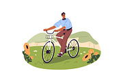 People travel by bike set, a Person Illustration by PaperTrident (Thumbnail 6 of 15)