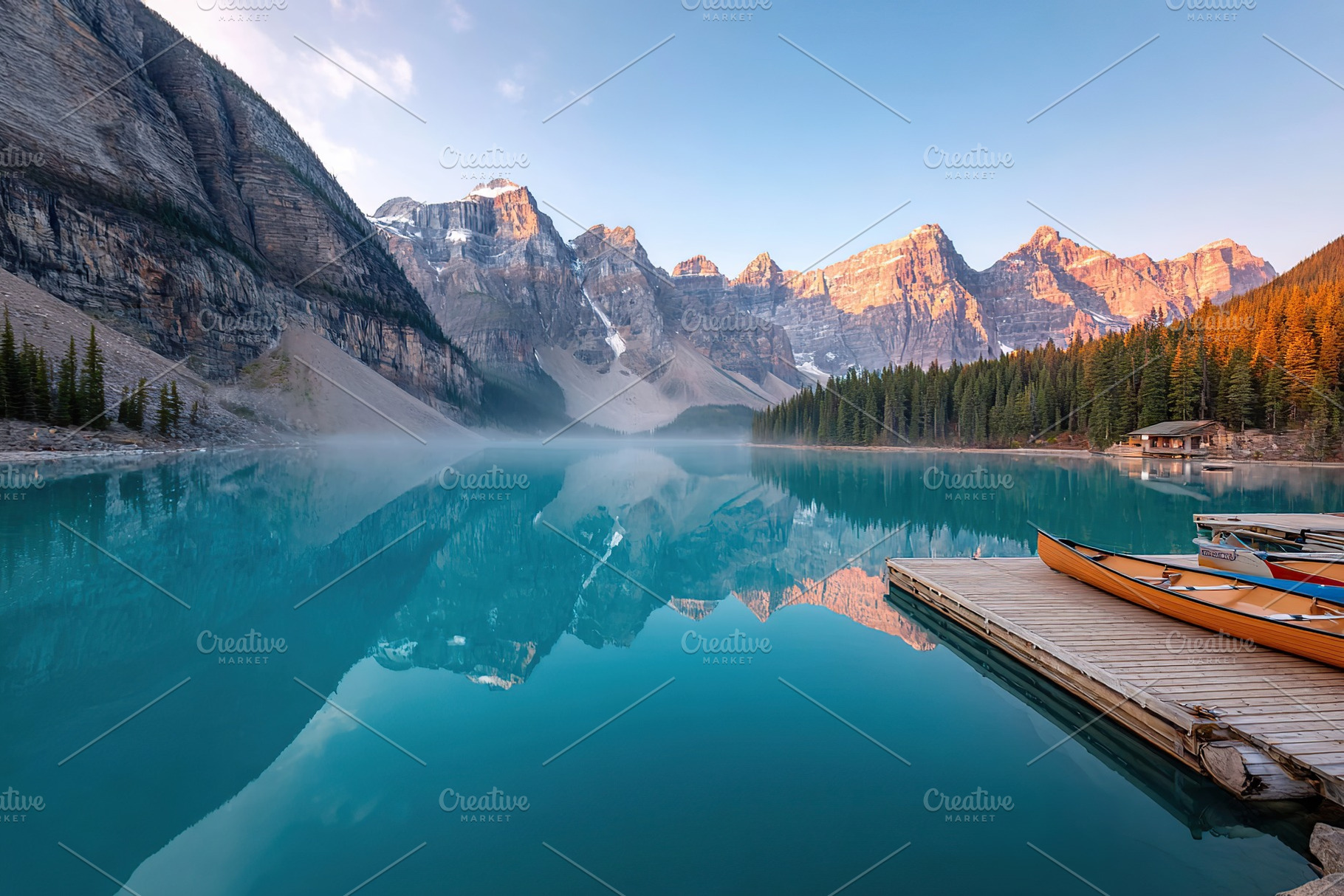 Peaceful morning at a stunning mountain lake with reflections and vibrant natur, a Photo by AlyaAnd