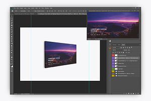 Hanging Landscape Canvas 2x1 Mockup