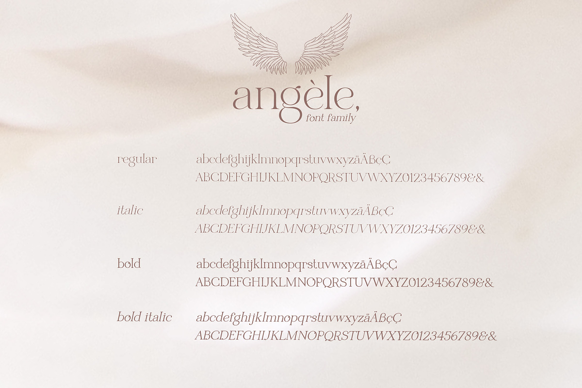 Elegant serif font family Angele, a Serif Font by Angele Kamp (Photo 9 of 9)