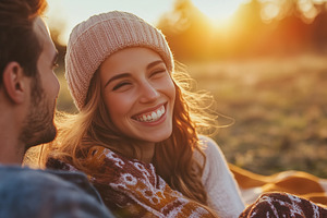 Cheerful young couple enjoys a cozy, a Person Photo by MistyDay