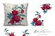 Dark red peonies, an Illustration by Vasmila (Thumbnail 3 of 10)