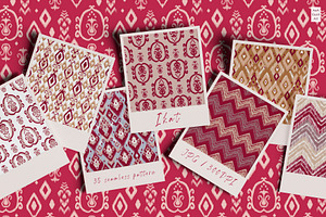 Ikat Seamless Pattern Collection.