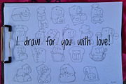 Capybara Baking Clipart Set, an Animal Illustration by Palau (Thumbnail 7 of 10)