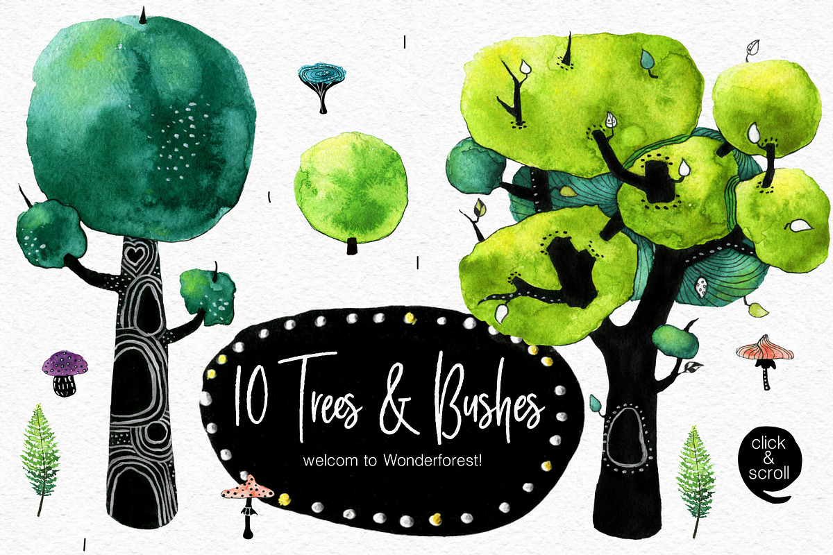 Amy in Wonderforest - hand drawn set, a Decorative Illustration by Satika (Photo 6 of 15)