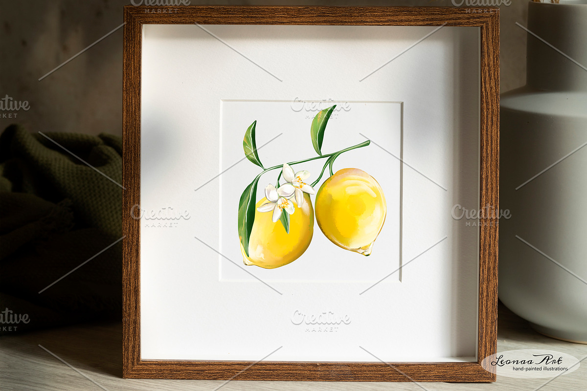 Lemons Clipart Set, a Seasonal Illustration by Leonaa art (Photo 9 of 11)