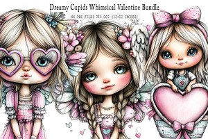 Dreamy Cupids Whimsical Valentine, an Illustration by SinaCreation