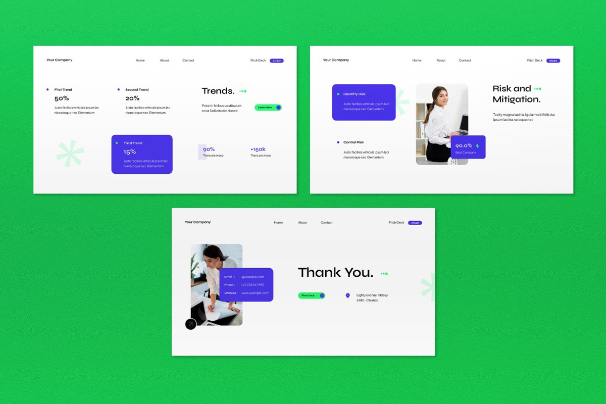 White Green Pitch Deck Google Slide, a Presentation Template by graphicook (Photo 5 of 5)