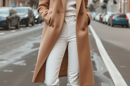 Young blonde woman in beige coat, a Person Photo by MistyDay