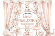 Bunny Ballerina Clipart, an Illustration by TatiMockup (Thumbnail 1 of 7)