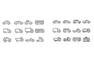Various vehicle silhouettes in a, a Transportation Illustration by ZinetroN