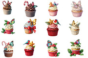 Christmas Cupcakes Clipart, an Illustration by Designworld (Thumbnail 3 of 4)