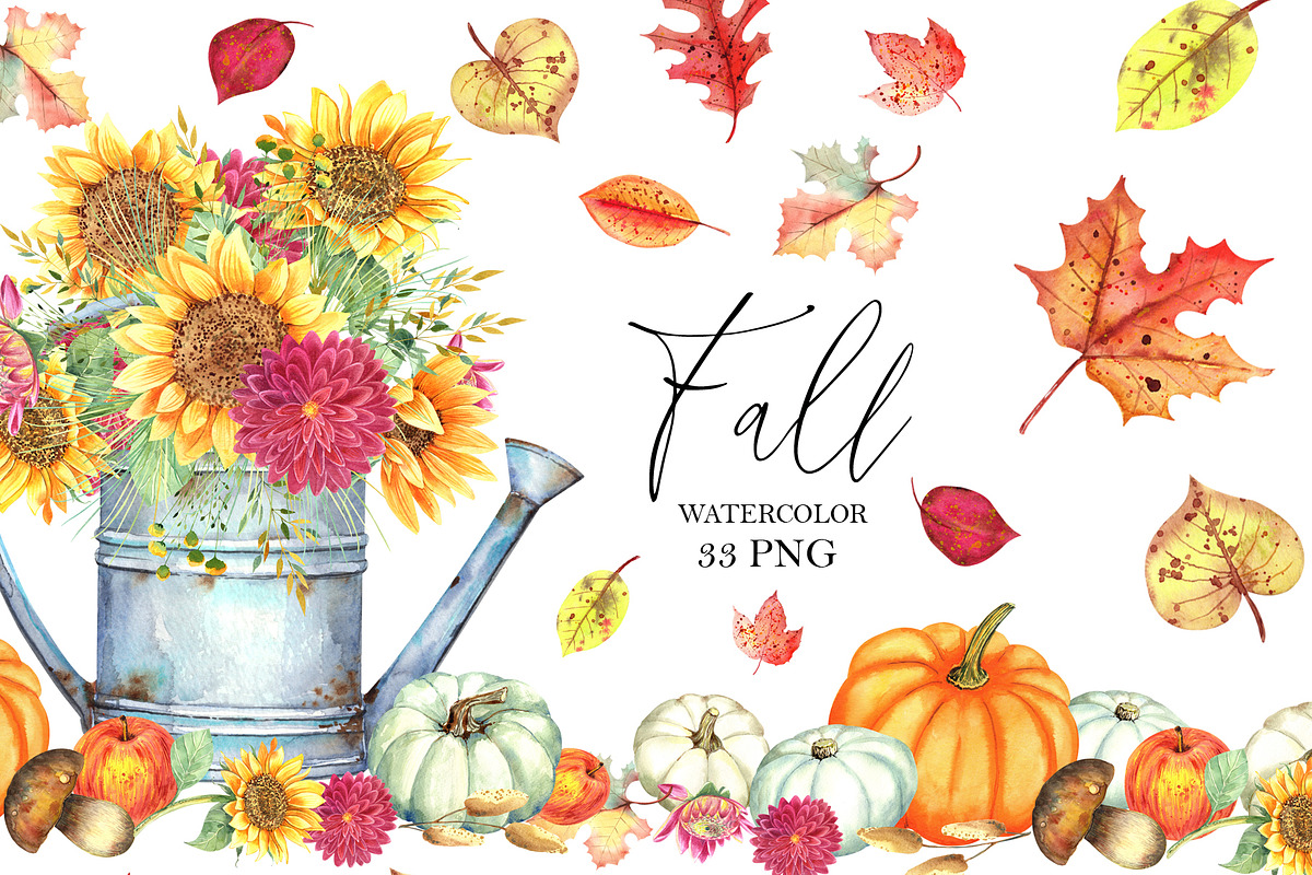 Fall Clipart Set, an Illustration by JennyColorArt (Photo 1 of 4)