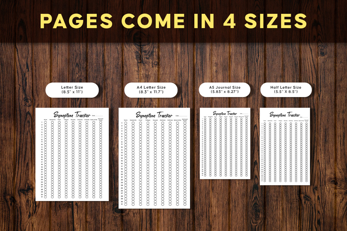 Monthly Symptom Tracker Printable, a Stationery Template by Graphicsnext (Photo 4 of 5)
