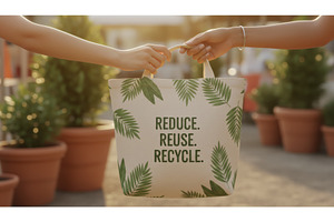 Two people exchange a reusable, a Nature Photo by Igor Tichonow