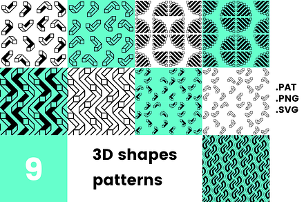 3D shapes pattern pack