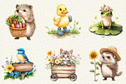 Watercolor Garden Animal Clipart, an Illustration by OK Design (Thumbnail 4 of 5)