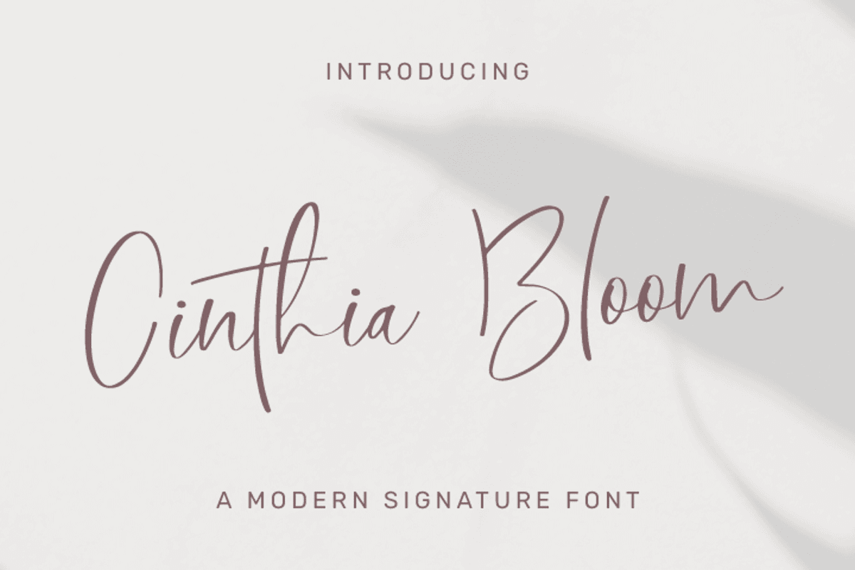 Cinthia Bloom: Elegant Font, a Handwritten Font by Jogiia Digital (Photo 1 of 5)