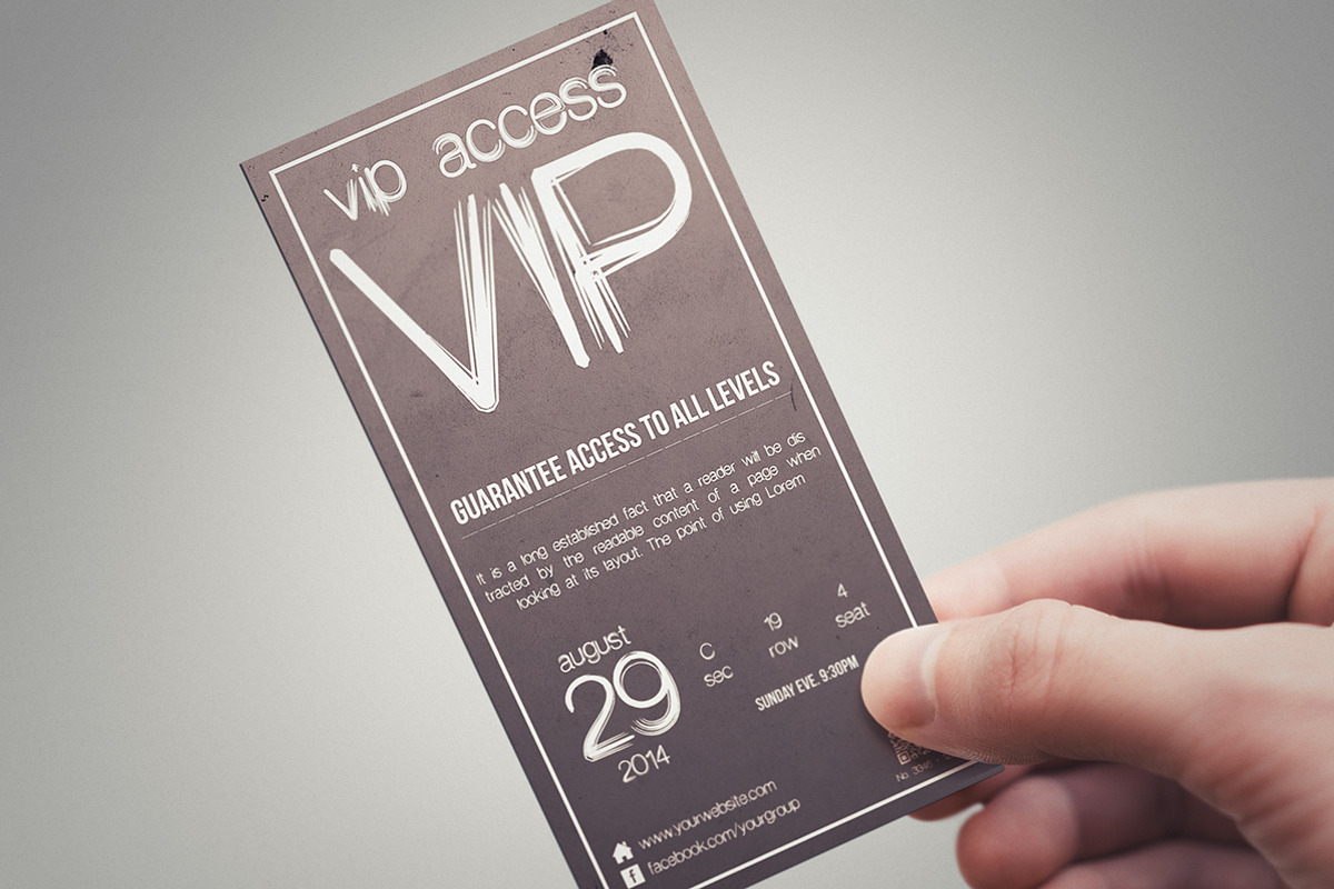 Multipurpose simple VIP PASS, a Card Template by Tzochko