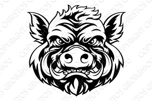 Boar Wild Hog Razorback Warthog, an Animal Illustration by Christos Georghiou