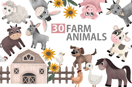 Cute farm animals