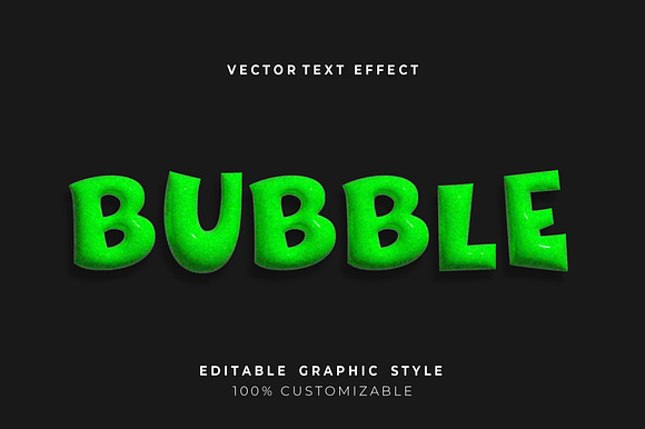 Glossy Green Bubble Text Effect preview 3