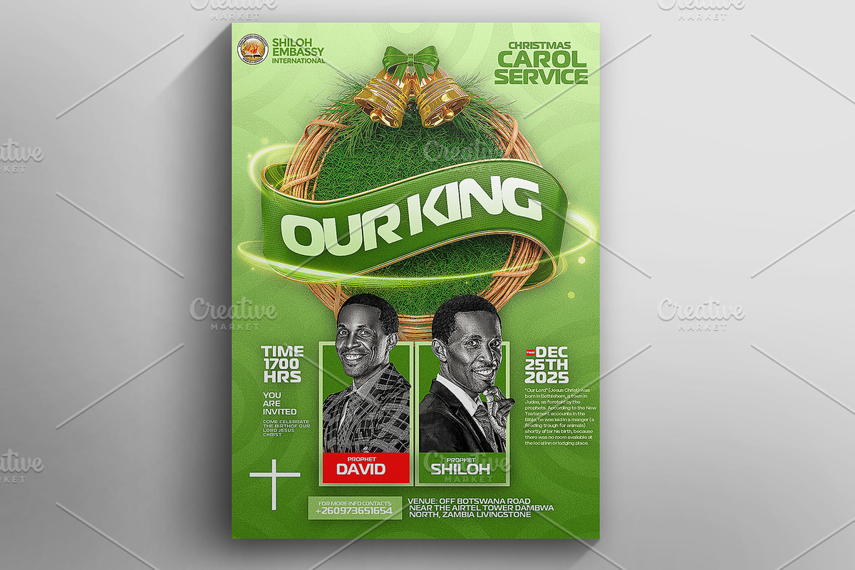 Christmas Carol Service Poster Templ, a Social Media Template by church flyer templates (Photo 5 of 7)