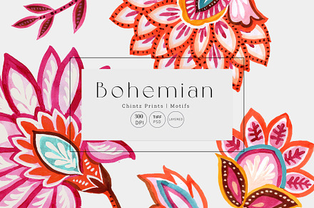 Bohemian Chintz, HandMade Watercolor