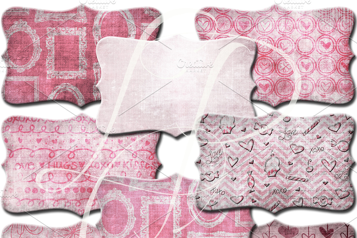Hot Pink Clipart Frame Set PNGs preview 2