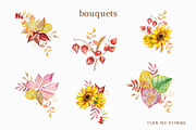 Watercolor Autumn Pumpkins Clipart, a Seasonal Illustration by SvetaArtStore (Thumbnail 3 of 15)