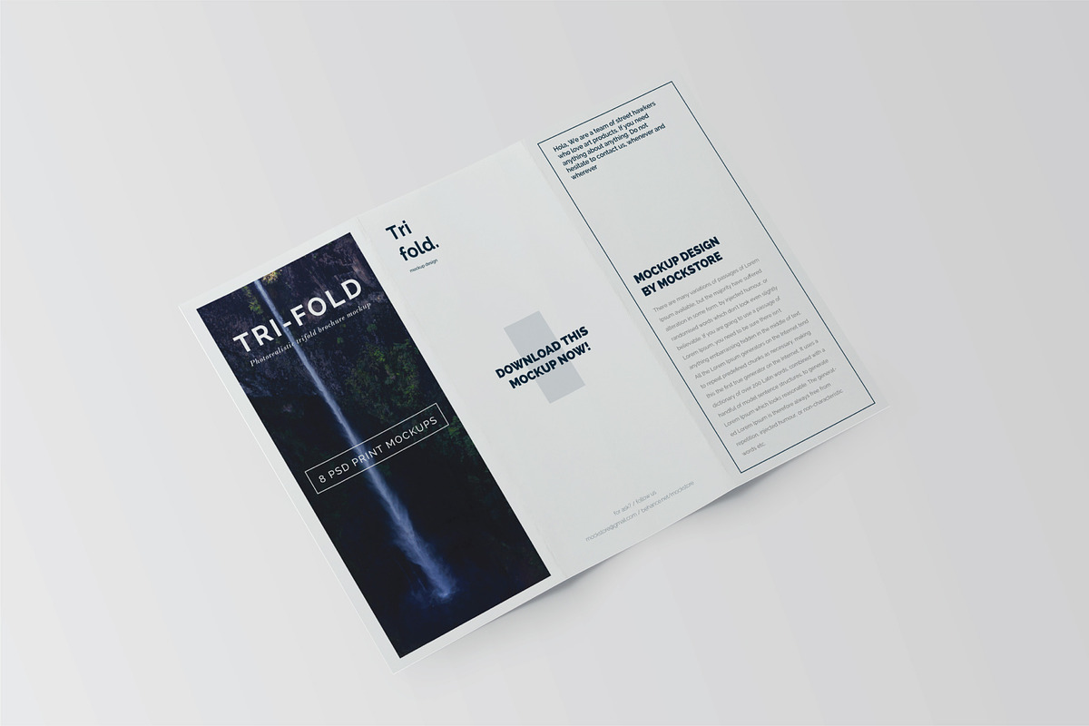 Trifold Brochure Mock-Up Set, a Print Template by Mockstore (Photo 5 of 11)