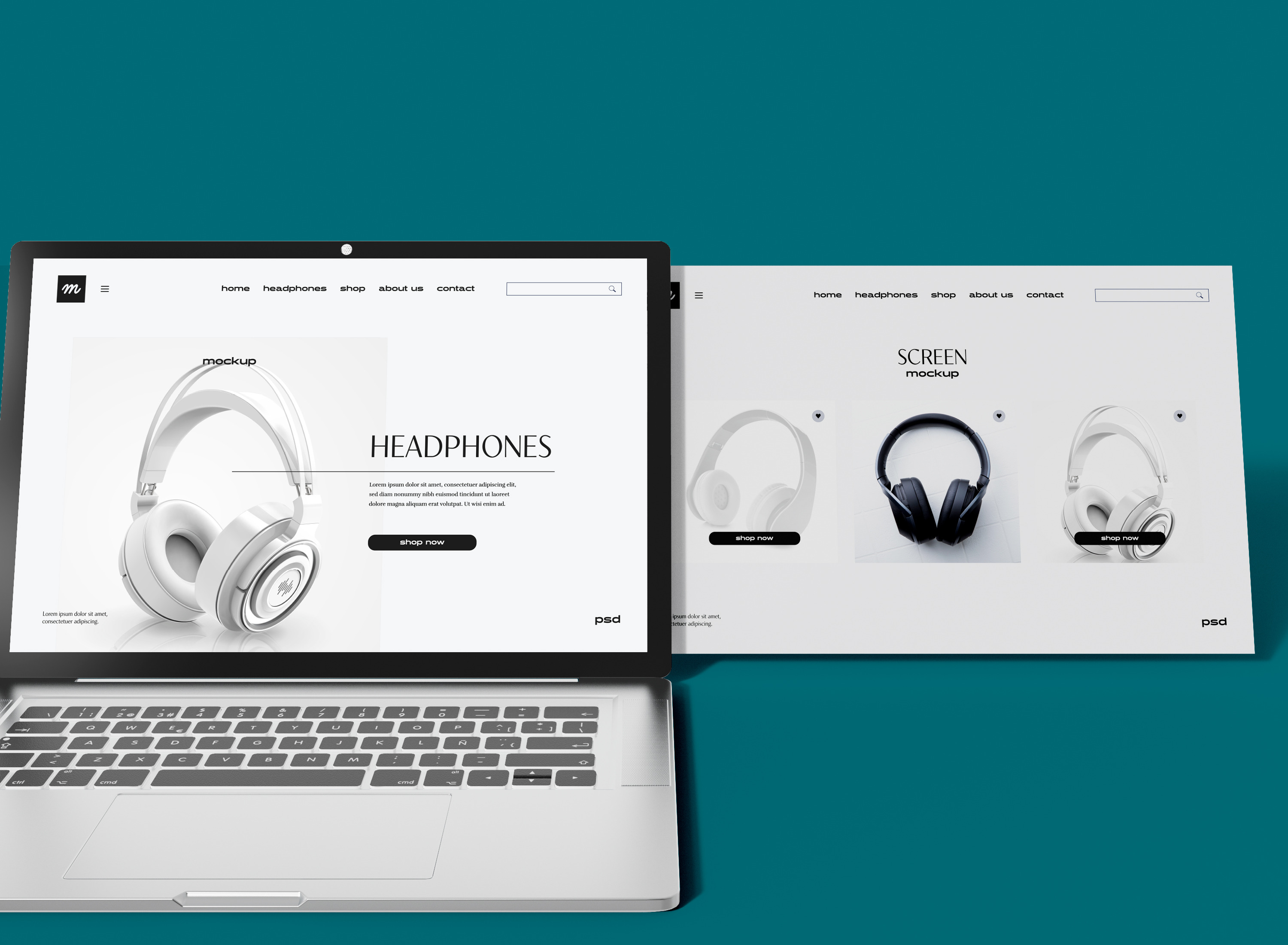 Laptop with Floating UI Screen, an UI Kit Template by Mego-studio