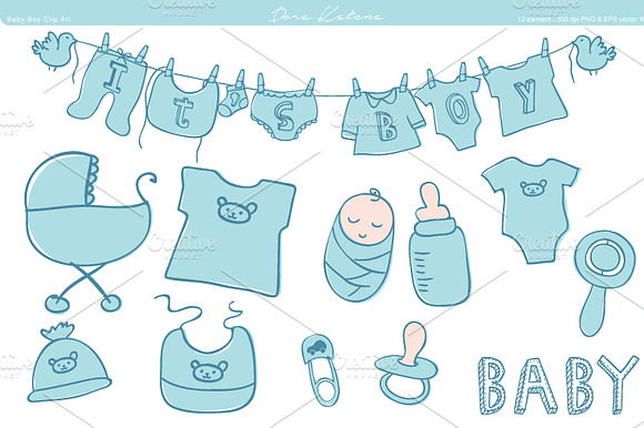 Baby Shower Clip Art Blue