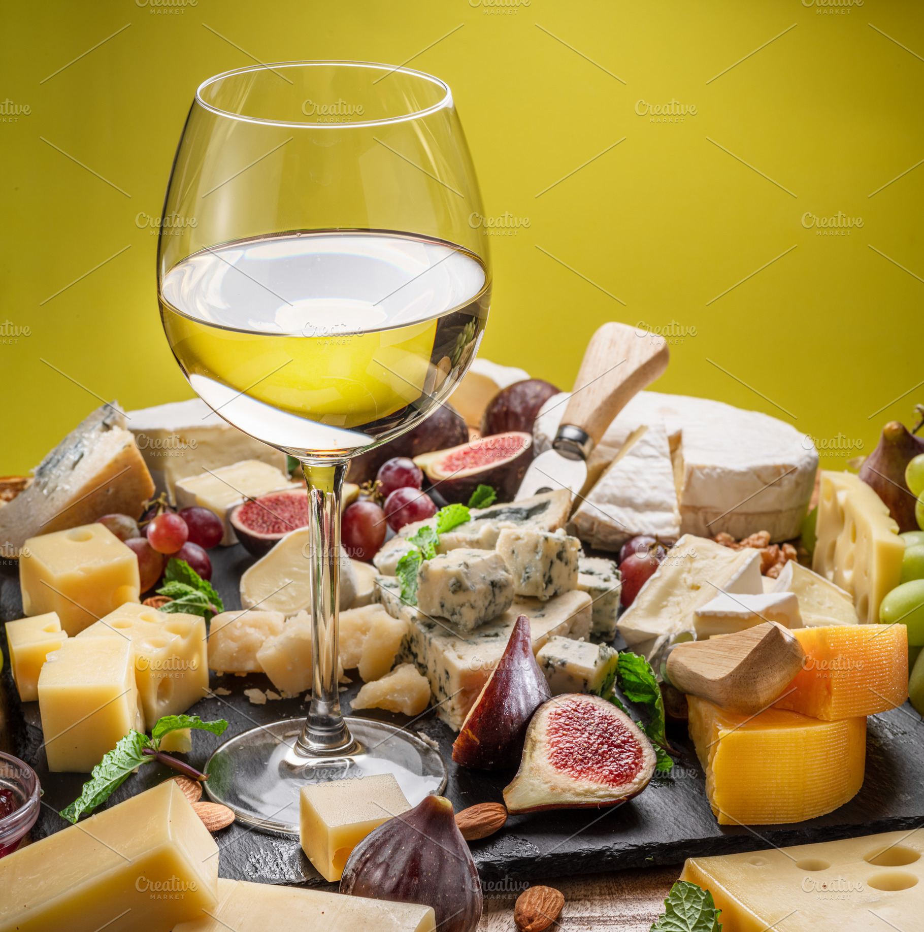 Glass of white wine, a Food & Drink Photo by Volff