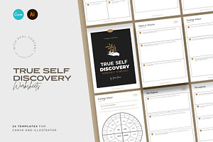 True Self Discovery Worksheets CANVA