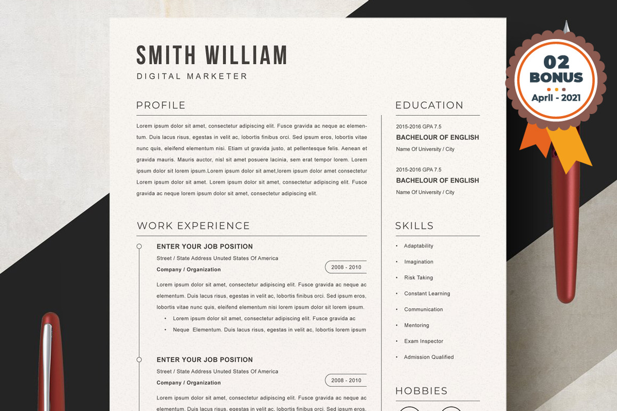 Resume/CV Bundle | 200+ for $29, a Resume Template by ResumeInventor (Photo 168 of 207)