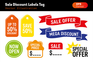 Discount tags & sale banner vector
