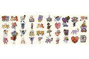 Cute Valentine Love Clipart Set, an Illustration by designvectx (Thumbnail 2 of 3)