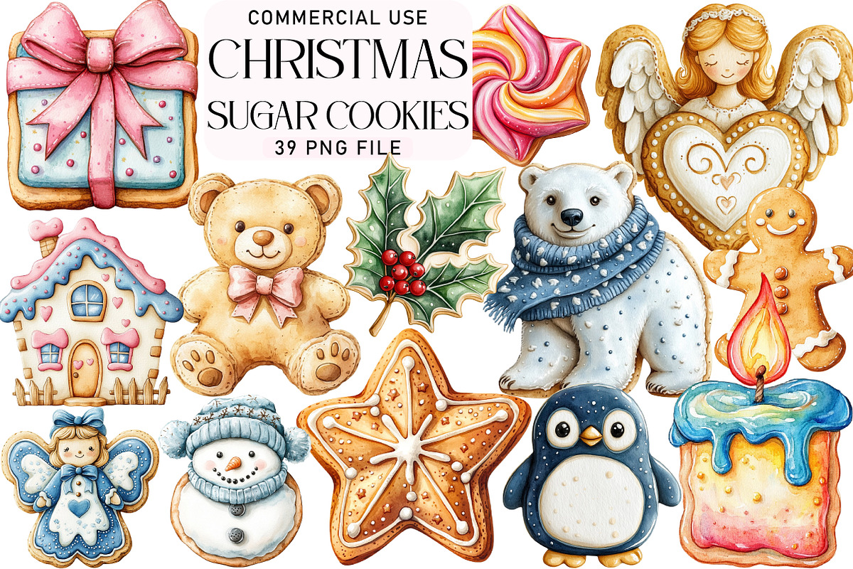 Christmas Sugar Cookies Sublimation, an Illustration by Daily.Designs (Photo 1 of 5)