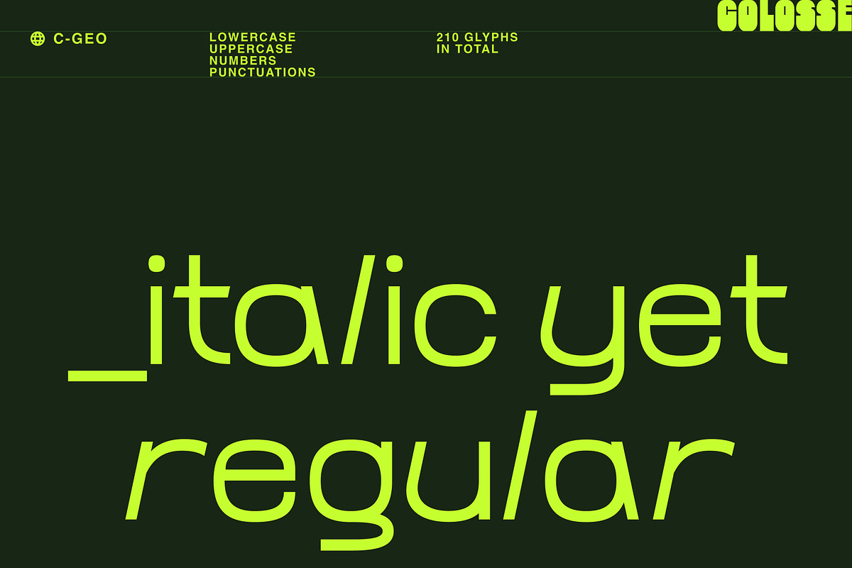c-geo display typeface, a Sans Serif Font by Colosse Foundry (Photo 6 of 6)