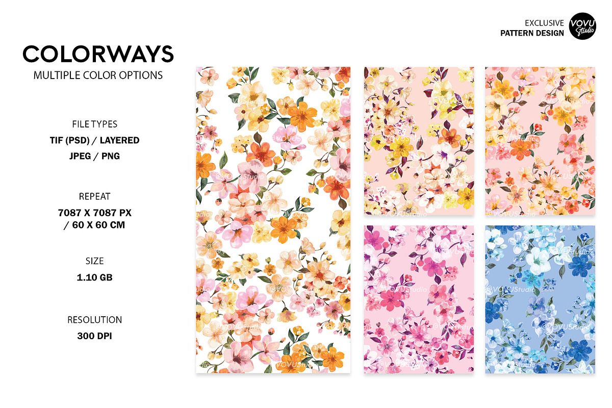 Small Flower Garden | Pattern Design, a Pattern Graphic by VOVU Studio (Photo 3 of 8)