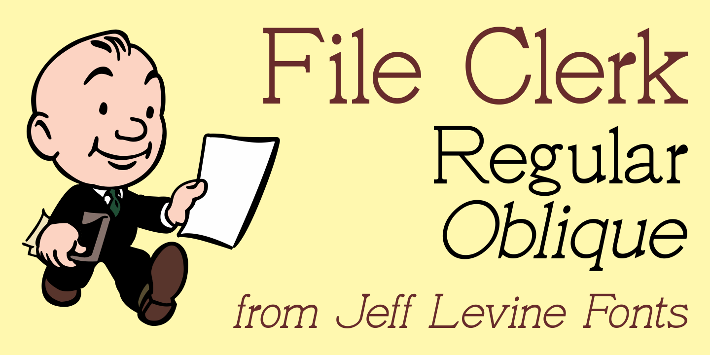 File Clerk JNL, a Serif Font by Jeff Levine Fonts