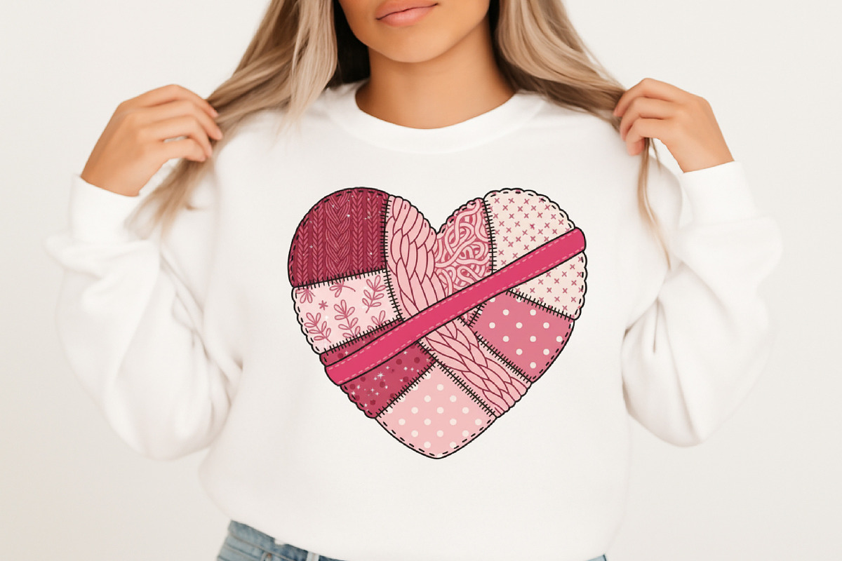 Trendy Valentine Heart Patchwork Png, an Illustration by Designking (Photo 6 of 6)