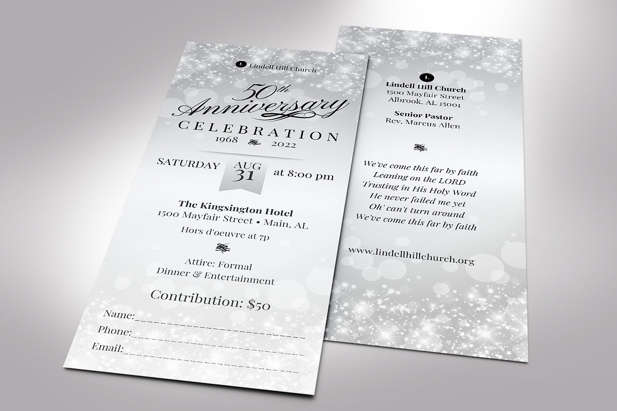 Church Anniversary Ticket Canva, a Card Template by Godserv Designs (Photo 6 of 10)